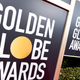 Golden Globes signage appears on the red carpet at the 76th annual Golden Globe Awards on Jan. 6, 2019.